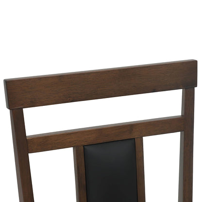 Dining Chair 2 pcs Light Brown and Black Solid Rubber Wood