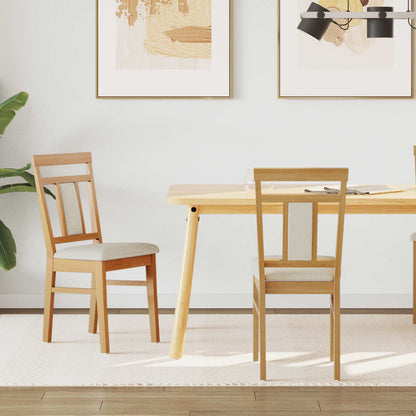 Dining Chair 2 pcs Natural and Light Solid Rubber Wood