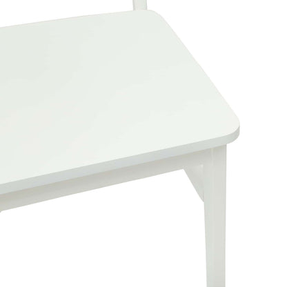 Dining Chair 2 pcs White Solid Rubber Wood