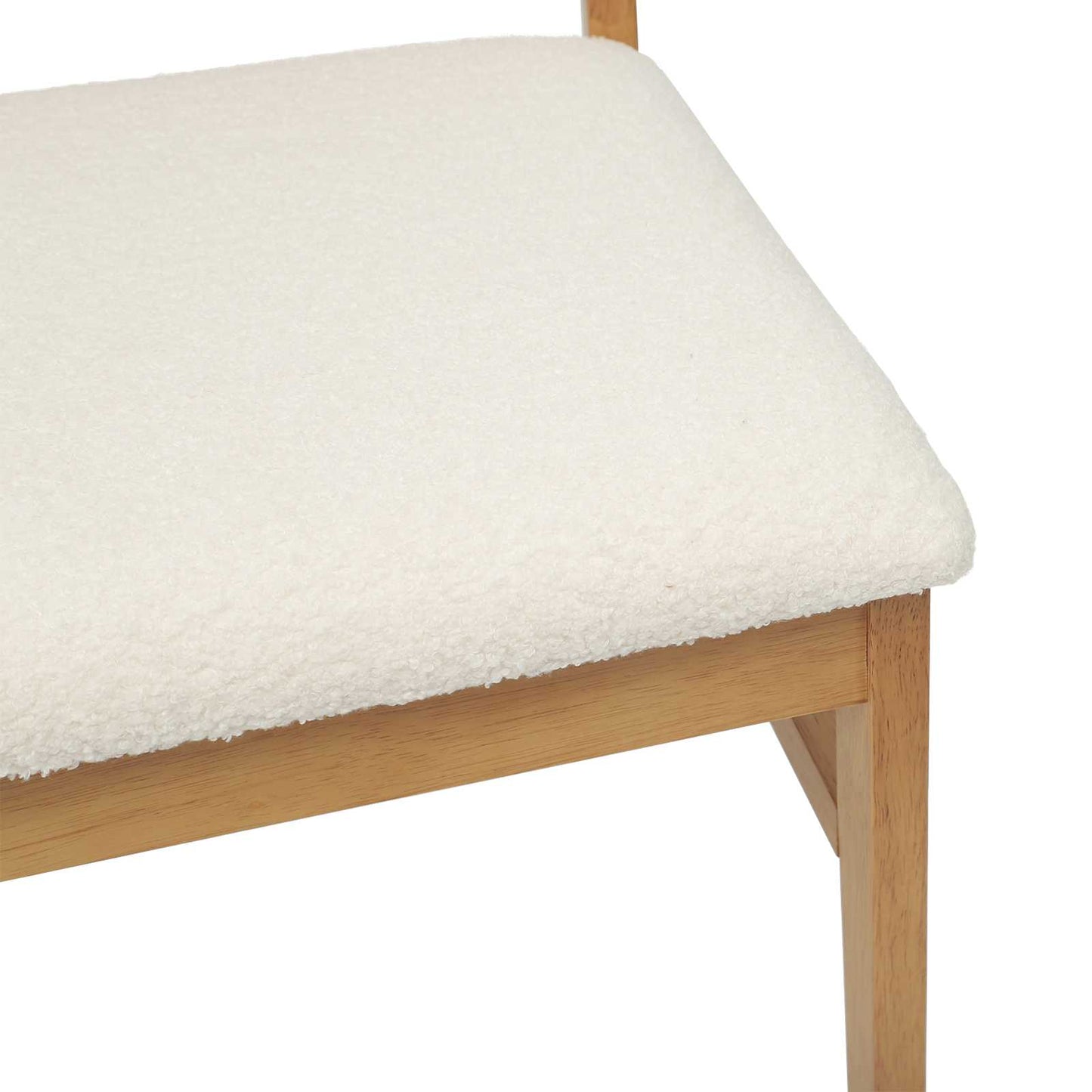 Dining Chair 2 pcs Natural and Light Solid Rubber Wood