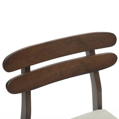 Dining Chair 2 pcs Light Brown and Light Solid Rubber Wood