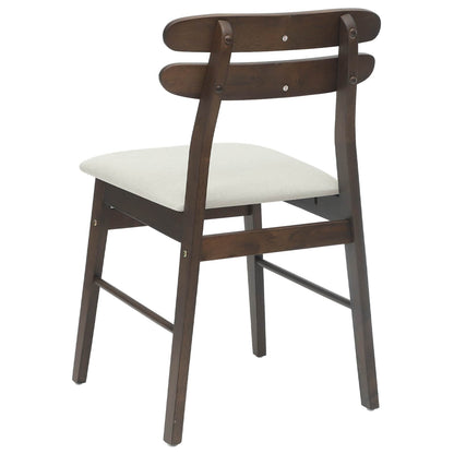 Dining Chair 2 pcs Light Brown and Light Solid Rubber Wood