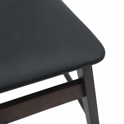 Dining Chair 2 pcs Light Brown and Black Solid Rubber Wood