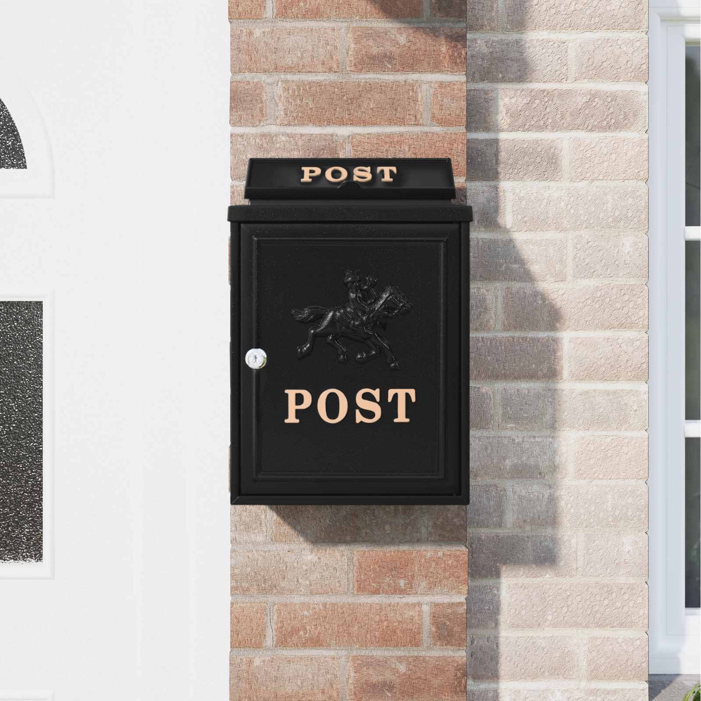Wall Mounted Mailbox Black 29 x 13 x 41 cm Cast Aluminum