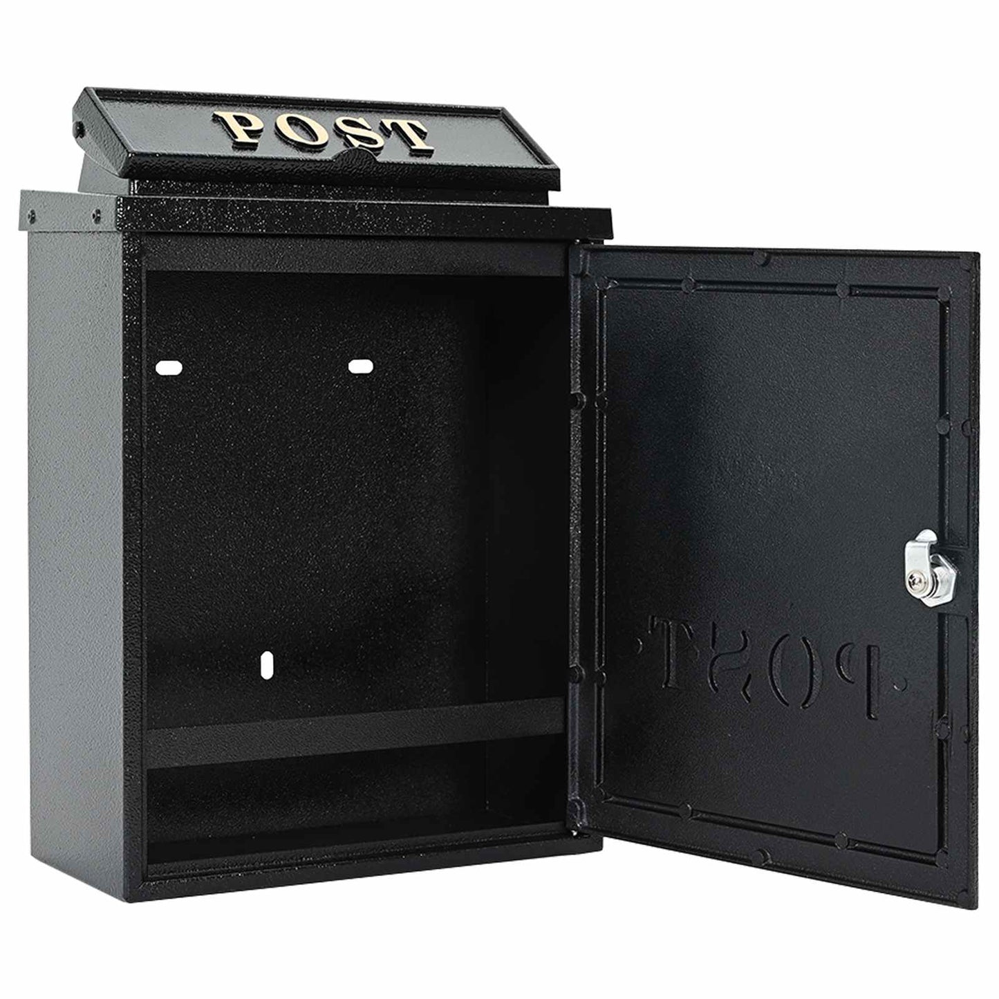 Wall Mounted Mailbox Black 29 x 13 x 41 cm Cast Aluminum