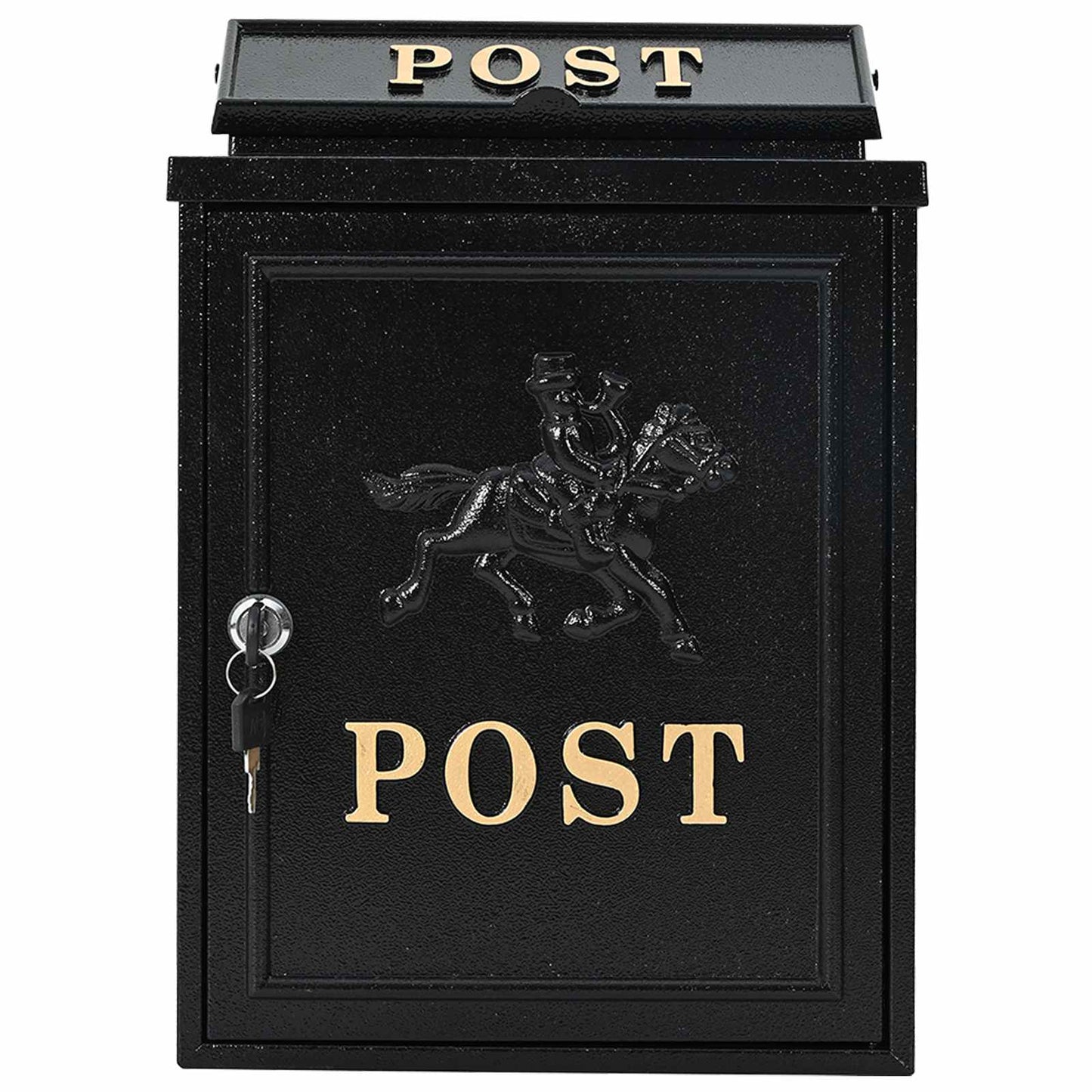 Wall Mounted Mailbox Black 29 x 13 x 41 cm Cast Aluminum