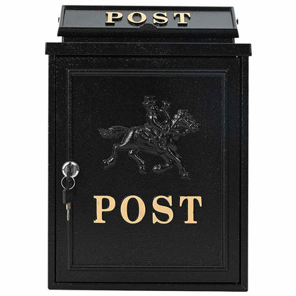 Wall Mounted Mailbox Black 29 x 13 x 41 cm Cast Aluminum