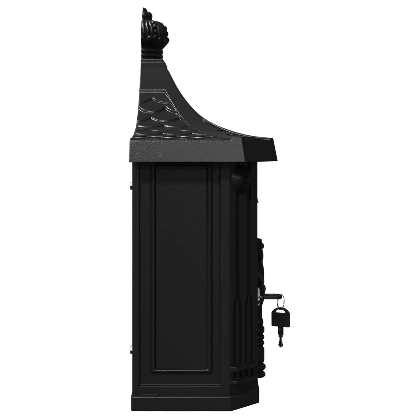 Wall Mounted Mailbox Black 40.5 x 16 x 45 cm Cast Aluminum