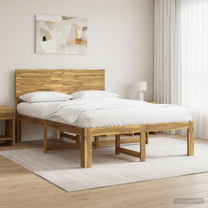 Double Bed Frame with Headboard ROSTOCK White 135 x 190 cm