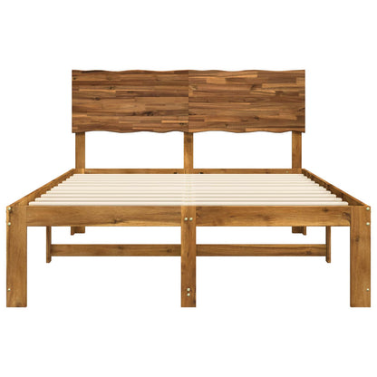 Double Bed Frame with Headboard ROSTOCK Natural 140 x 190 cm