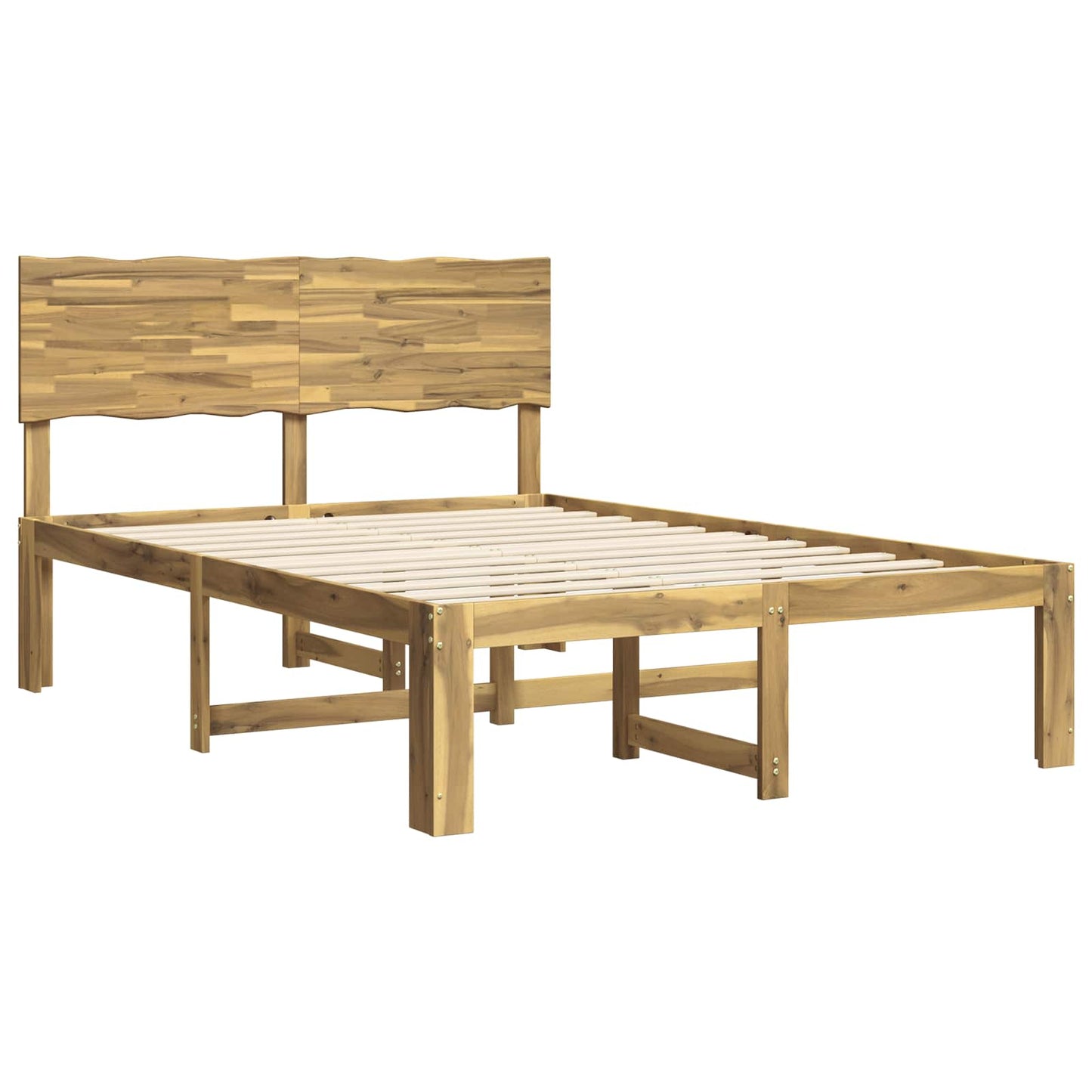 Double Bed Frame with Headboard ROSTOCK White 140 x 190 cm