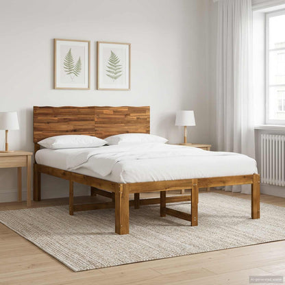Double Bed Frame with Headboard ROSTOCK Natural 140 x 200 cm