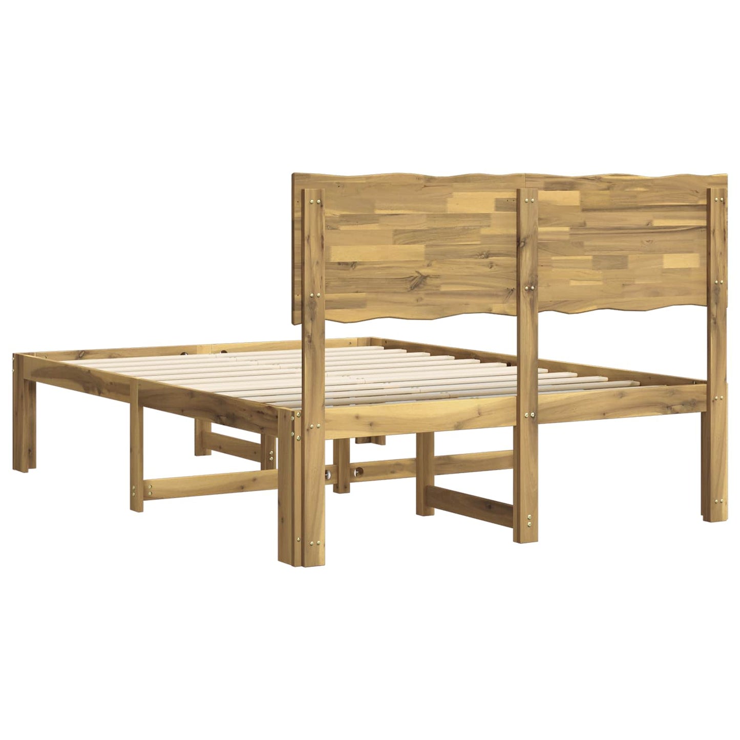 Double Bed Frame with Headboard ROSTOCK White 150 x 200 cm