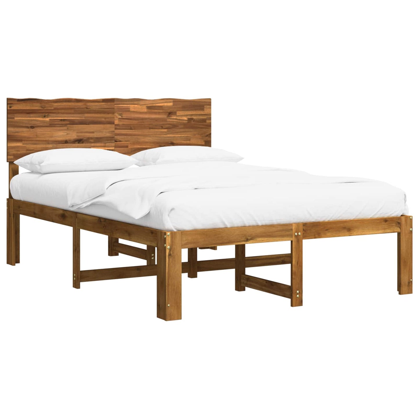Double Bed Frame with Headboard ROSTOCK Natural 160 x 200 cm