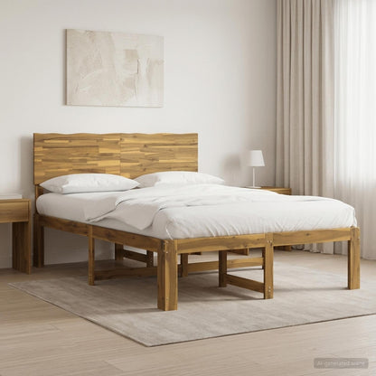Double Bed Frame with Headboard ROSTOCK White 160 x 200 cm