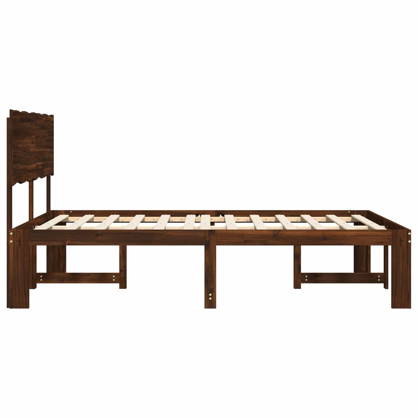 Double Bed Frame with Headboard ROSTOCK Dark Brown 180 x 200 cm