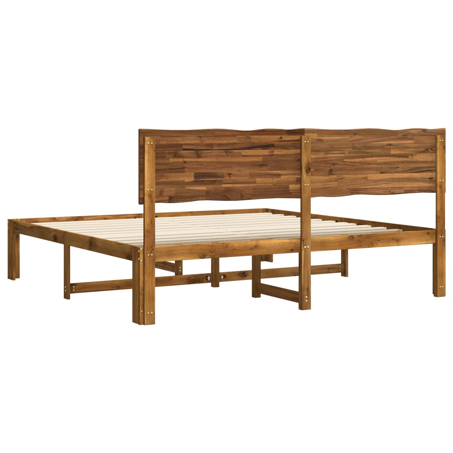 Double Bed Frame with Headboard ROSTOCK Natural 180 x 200 cm
