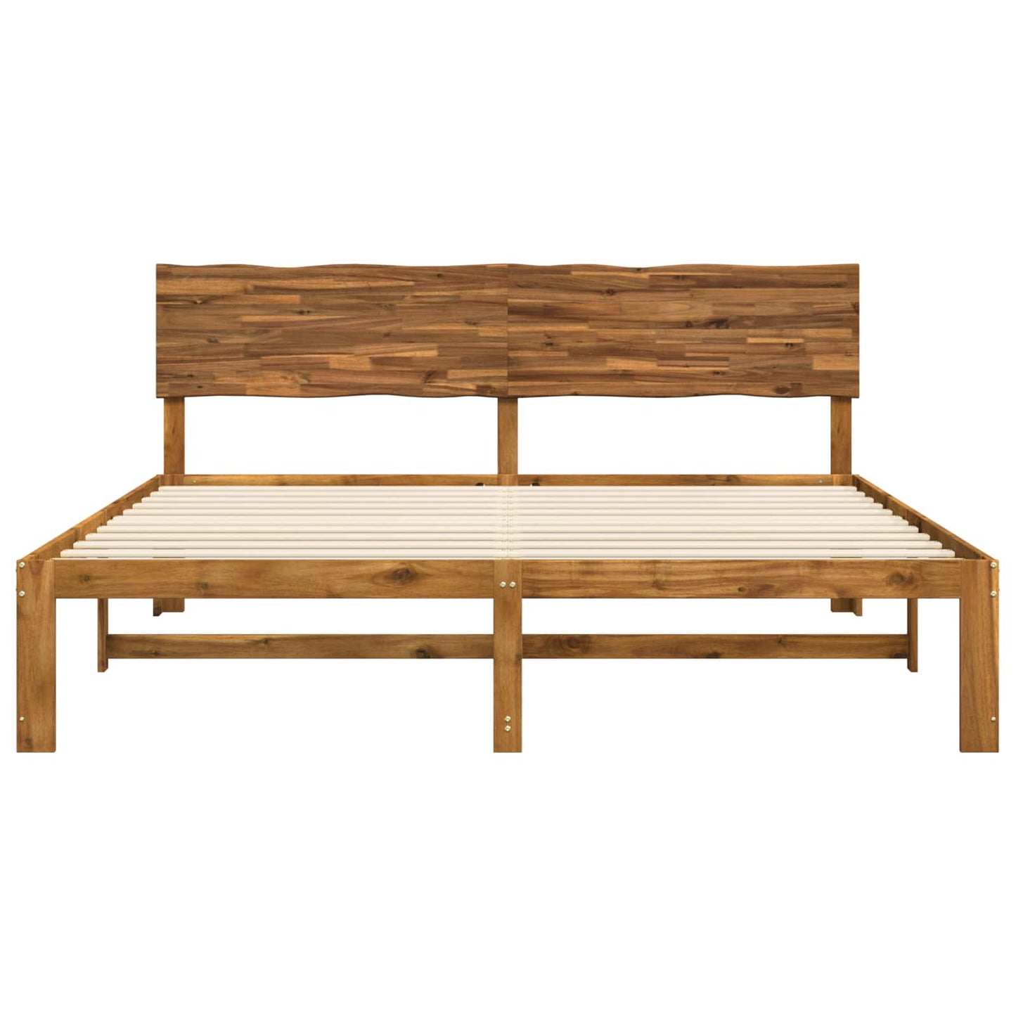 Double Bed Frame with Headboard ROSTOCK Natural 180 x 200 cm