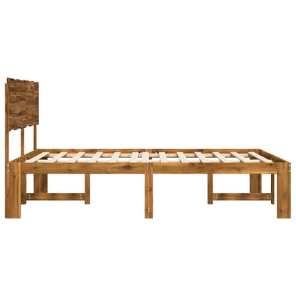 Double Bed Frame with Headboard ROSTOCK Natural 180 x 200 cm