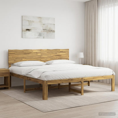 Double Bed Frame with Headboard ROSTOCK White 180 x 200 cm