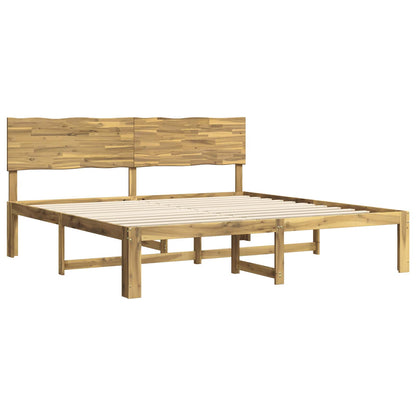 Double Bed Frame with Headboard ROSTOCK White 180 x 200 cm