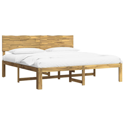 Double Bed Frame with Headboard ROSTOCK White 200 x 200 cm