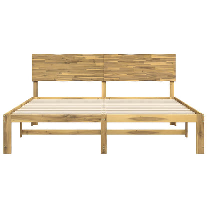 Double Bed Frame with Headboard ROSTOCK White 200 x 200 cm