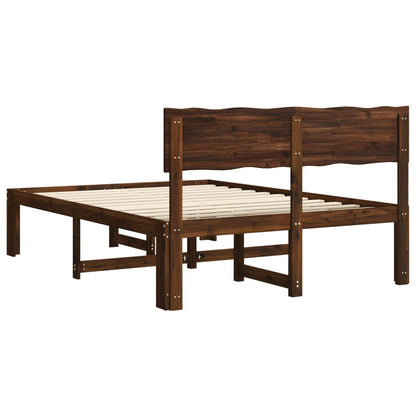 Double Bed Frame with Headboard ROSTOCK Dark Brown 150 x 200 cm