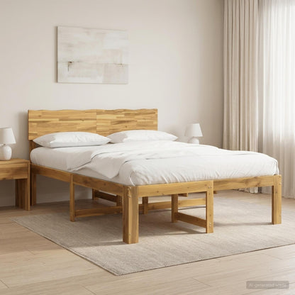 Double Bed Frame with Headboard ROSTOCK White 150 x 200 cm