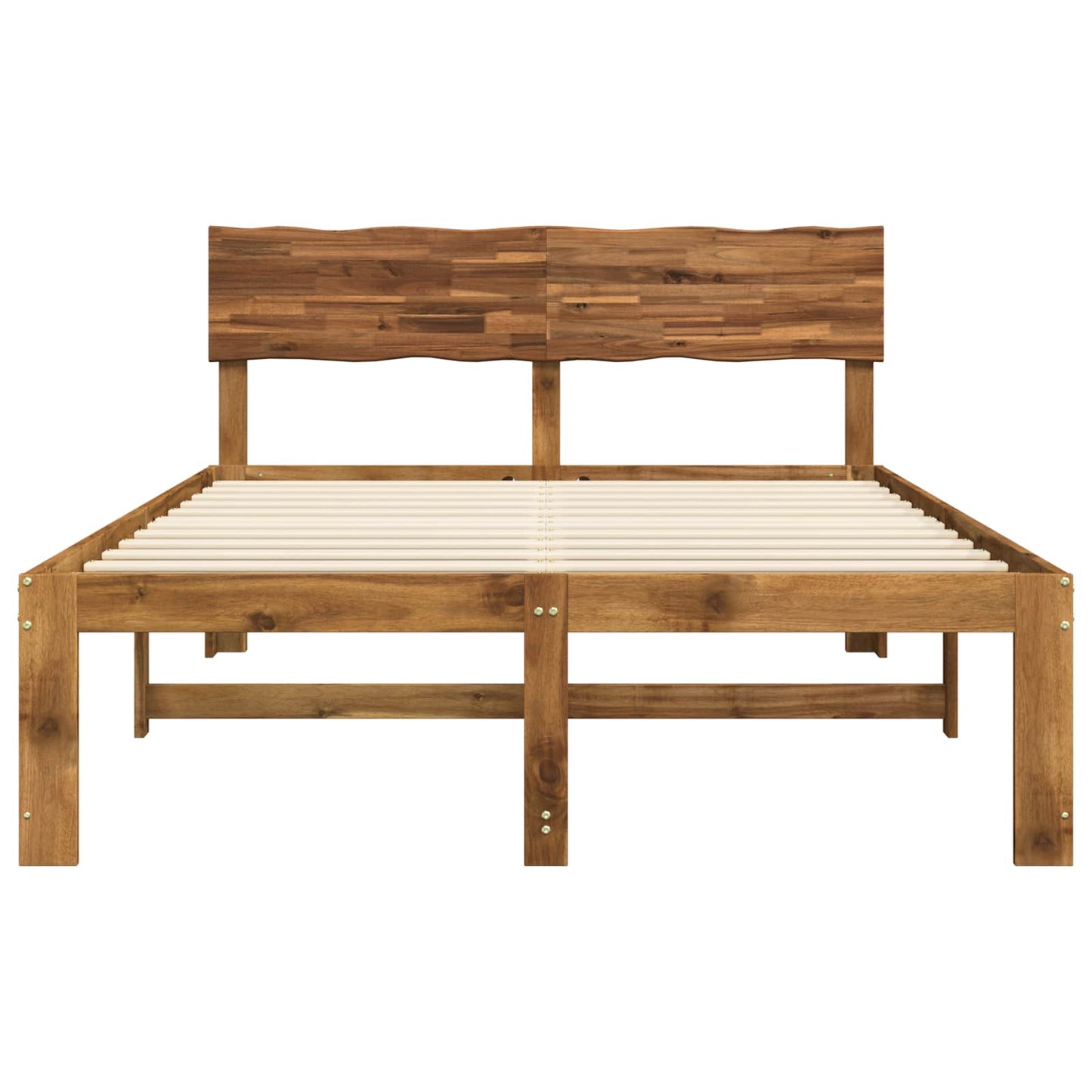 Double Bed Frame with Headboard ROSTOCK Natural 160 x 200 cm