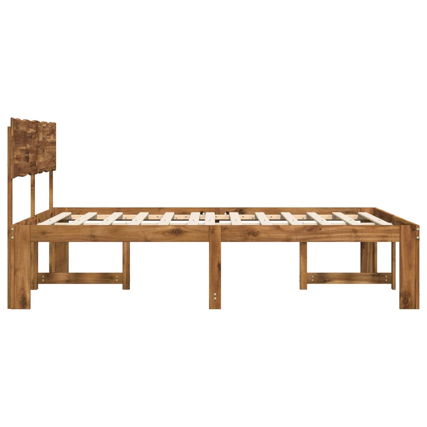 Double Bed Frame with Headboard ROSTOCK Natural 180 x 200 cm