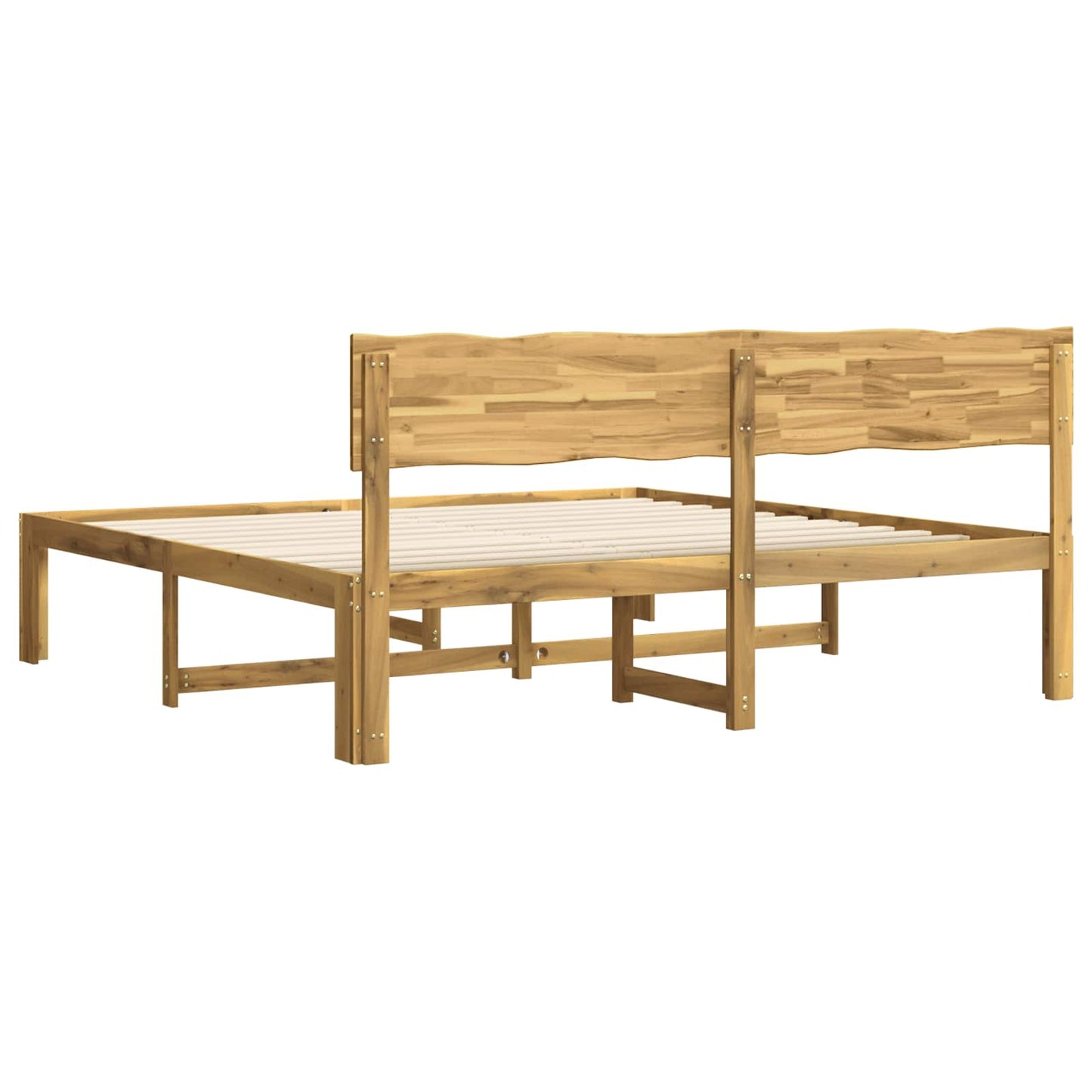 Double Bed Frame with Headboard ROSTOCK White 180 x 200 cm