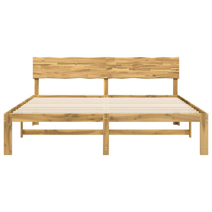 Double Bed Frame with Headboard ROSTOCK White 180 x 200 cm