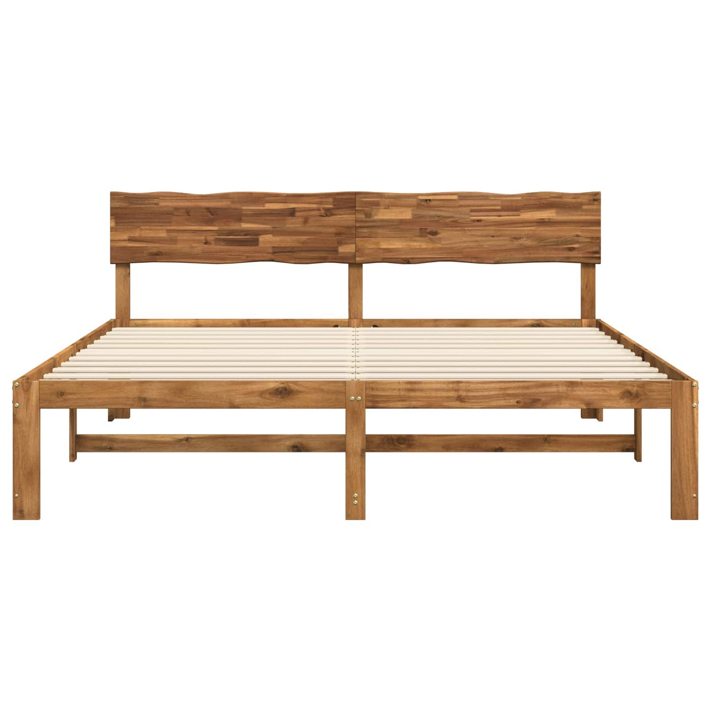 Double Bed Frame with Headboard ROSTOCK Natural 200 x 200 cm