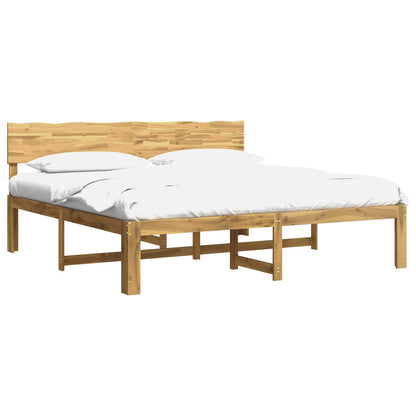 Double Bed Frame with Headboard ROSTOCK White 200 x 200 cm