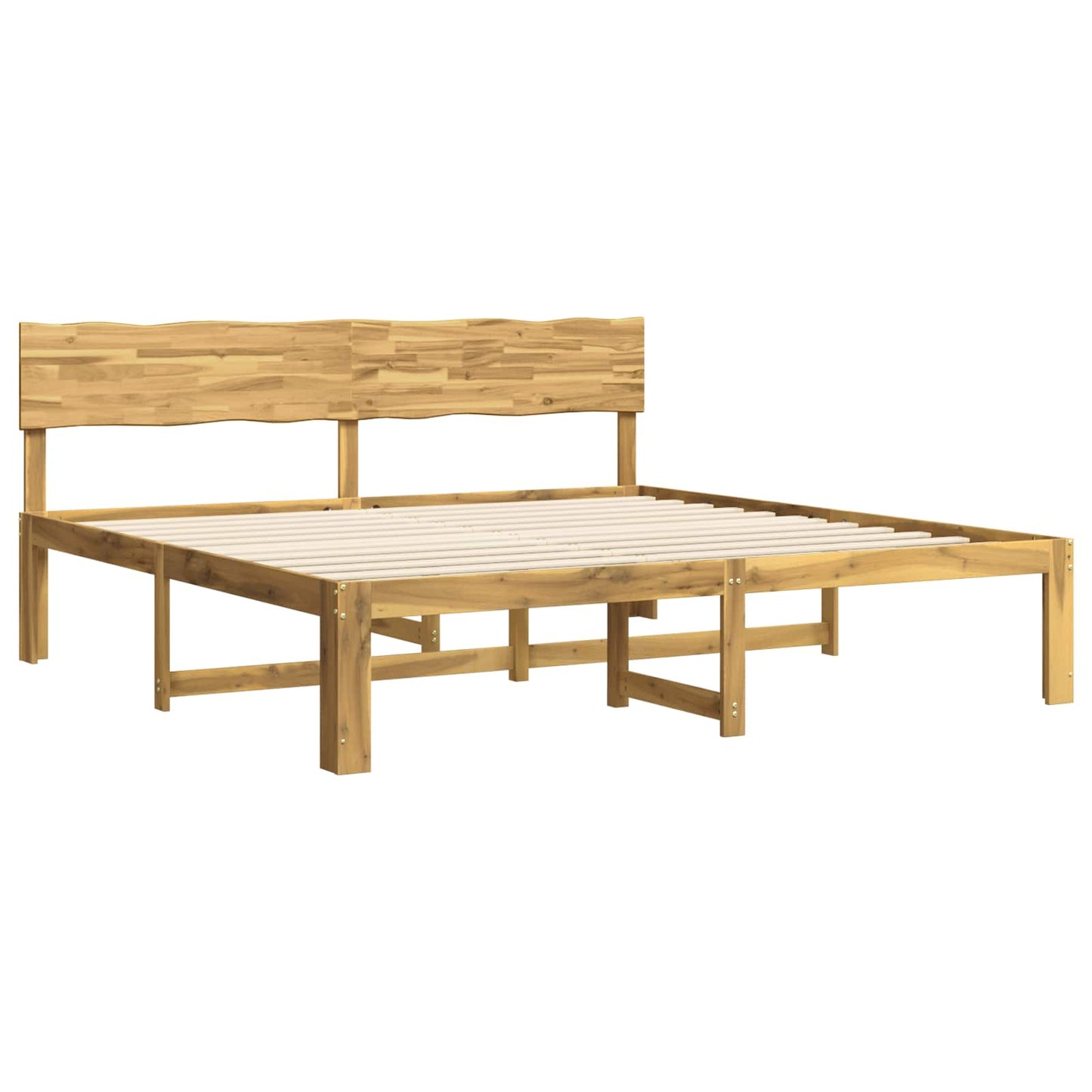 Double Bed Frame with Headboard ROSTOCK White 200 x 200 cm