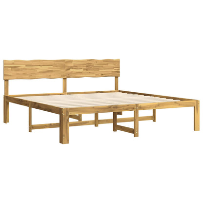 Double Bed Frame with Headboard ROSTOCK White 200 x 200 cm