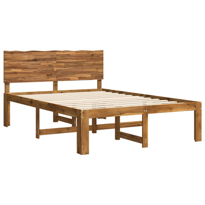 Double Bed Frame with Headboard ROSTOCK Natural 140 x 190 cm