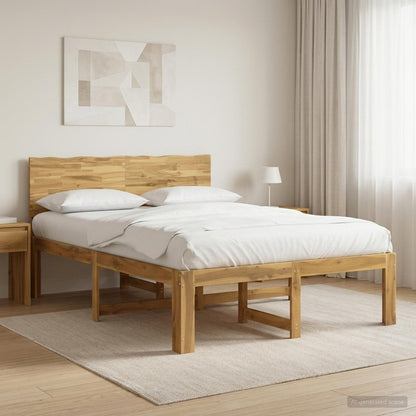 Double Bed Frame with Headboard ROSTOCK White 140 x 190 cm