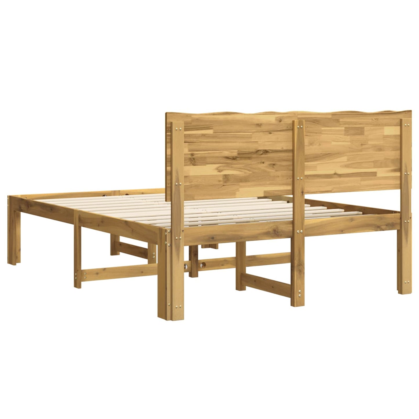 Double Bed Frame with Headboard ROSTOCK White 150 x 200 cm
