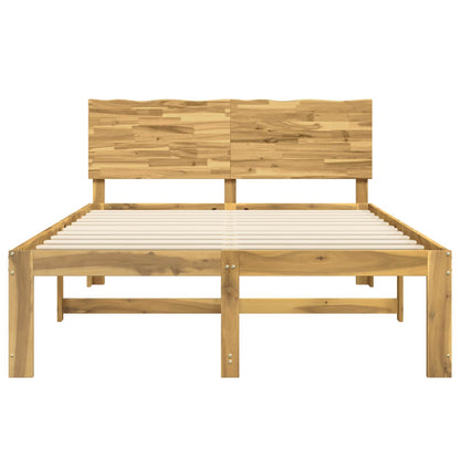 Double Bed Frame with Headboard ROSTOCK White 150 x 200 cm
