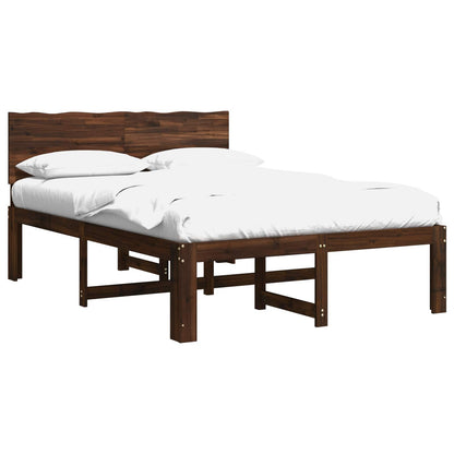 Double Bed Frame with Headboard ROSTOCK Dark Brown 160 x 200 cm