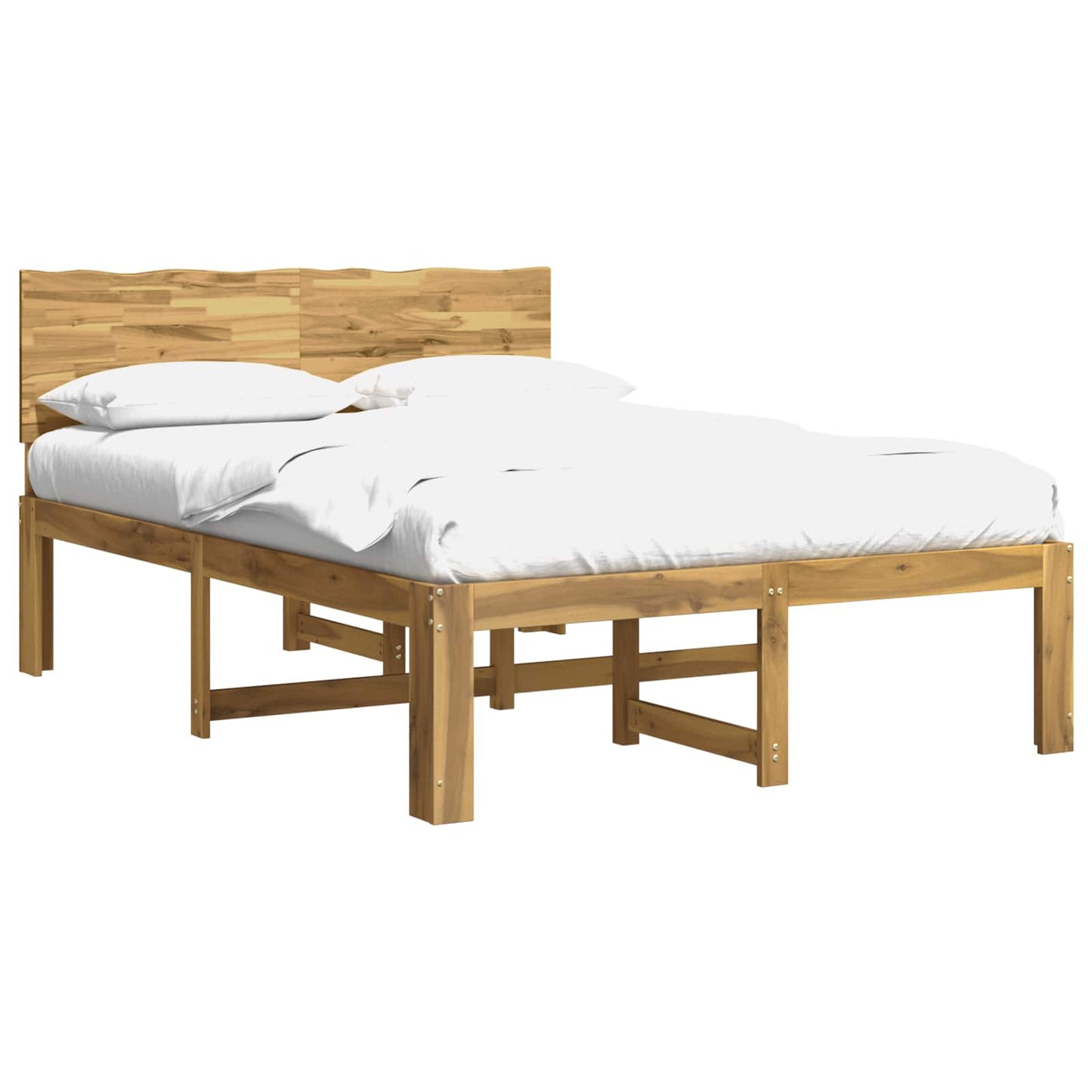 Double Bed Frame with Headboard ROSTOCK White 160 x 200 cm