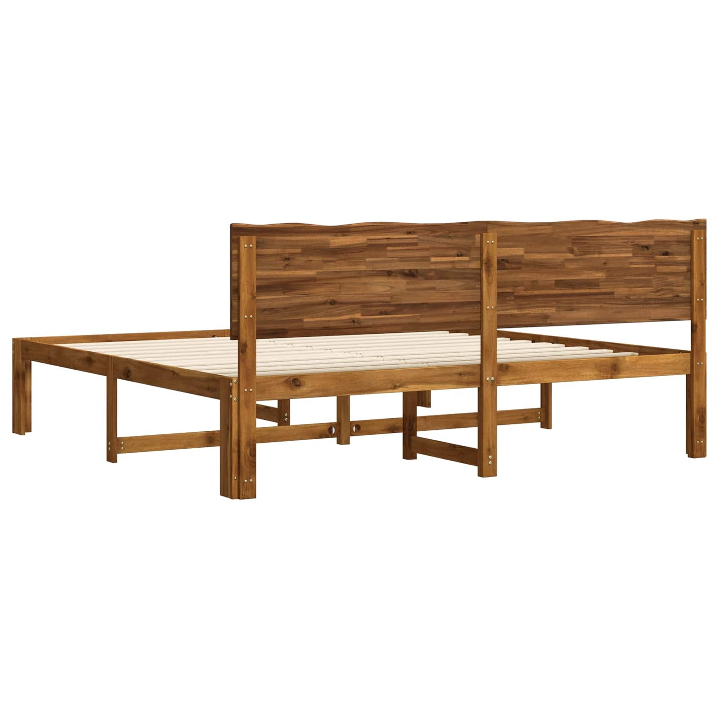 Double Bed Frame with Headboard ROSTOCK Natural 180 x 200 cm