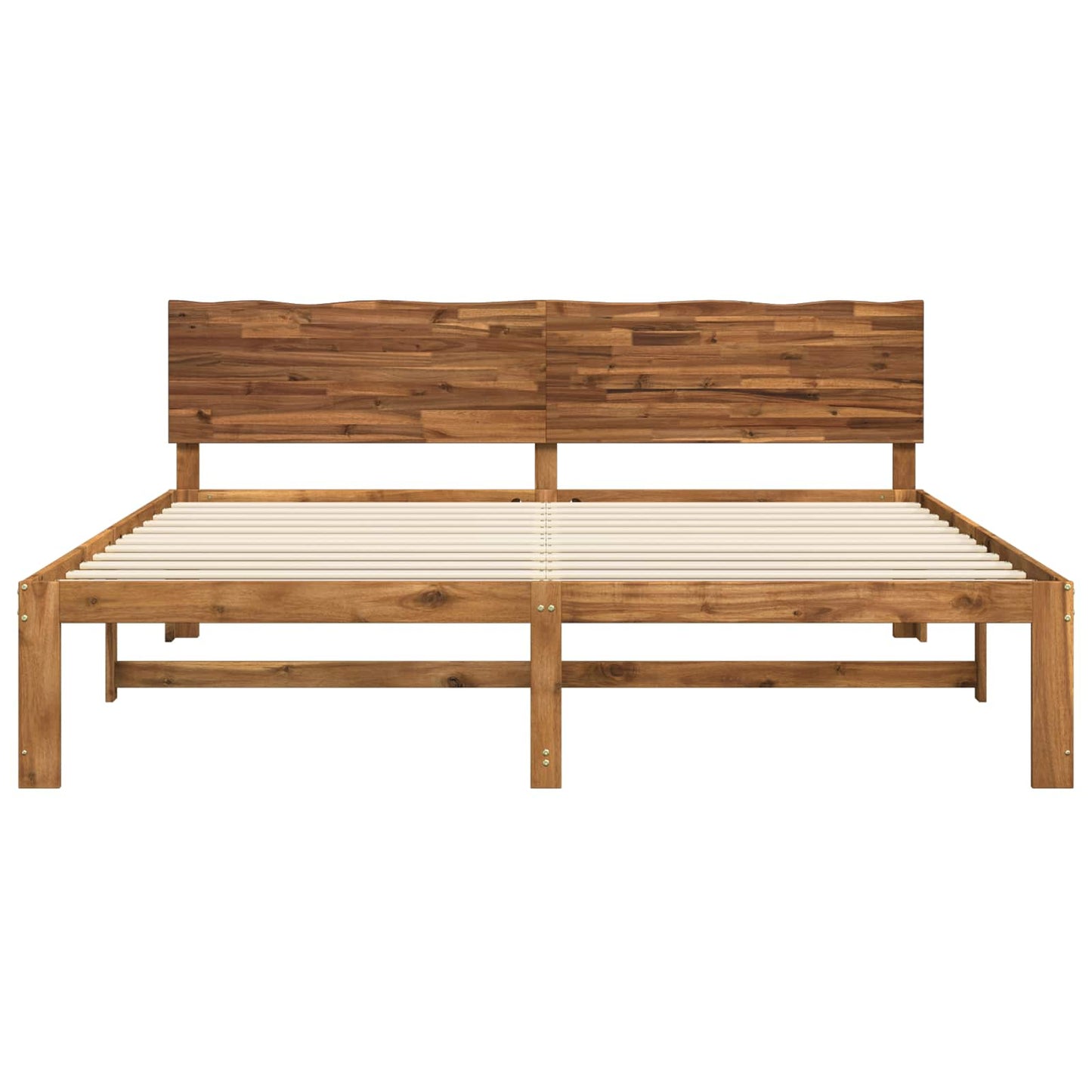 Double Bed Frame with Headboard ROSTOCK Natural 180 x 200 cm