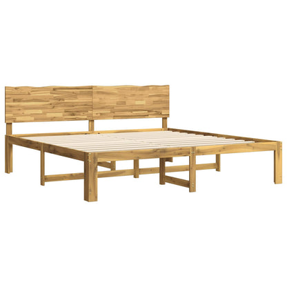 Double Bed Frame with Headboard ROSTOCK White 200 x 200 cm