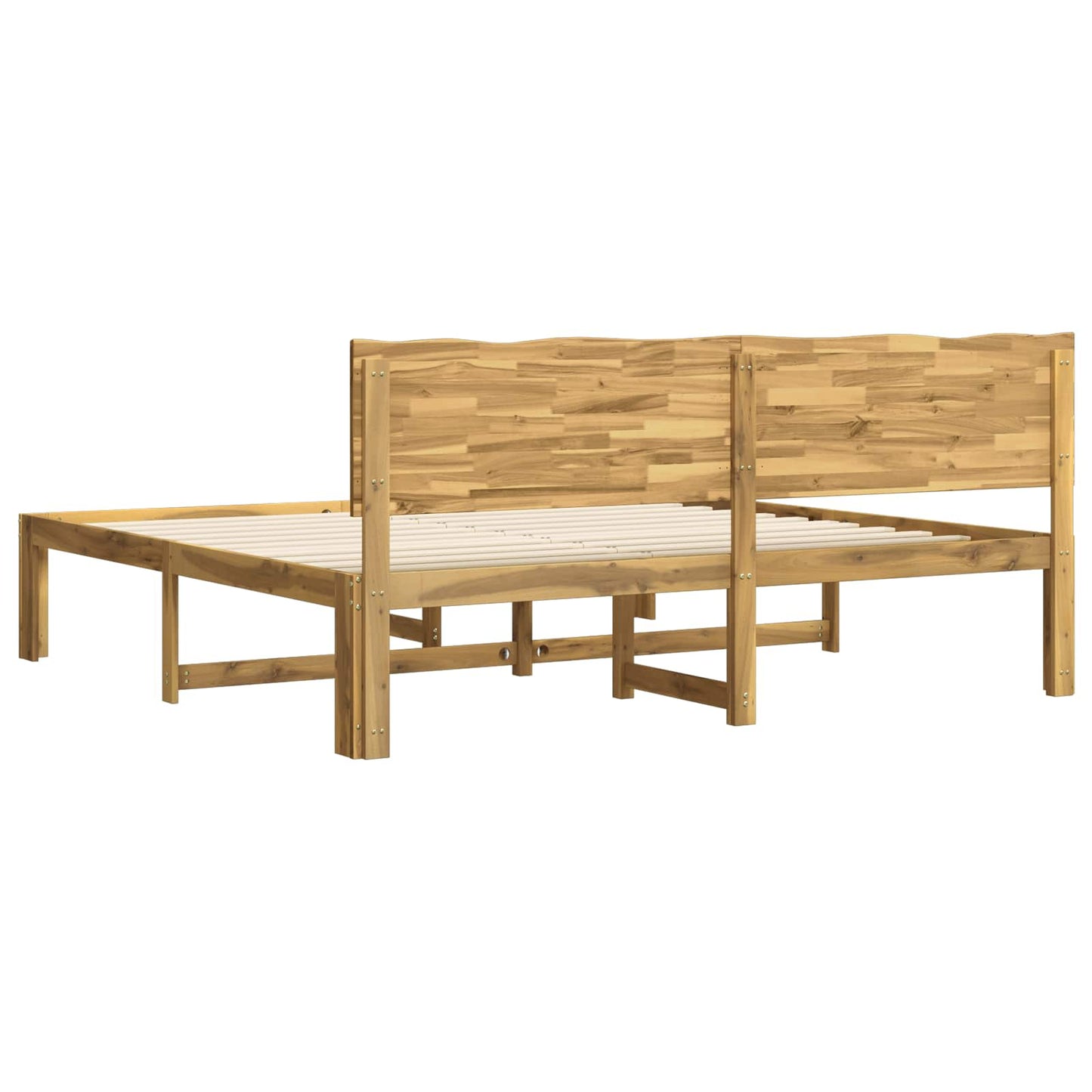 Double Bed Frame with Headboard ROSTOCK White 200 x 200 cm