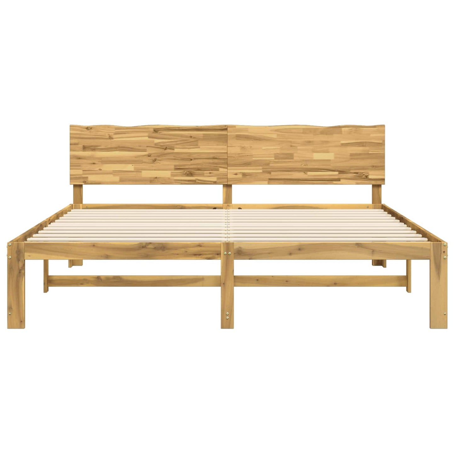Double Bed Frame with Headboard ROSTOCK White 200 x 200 cm