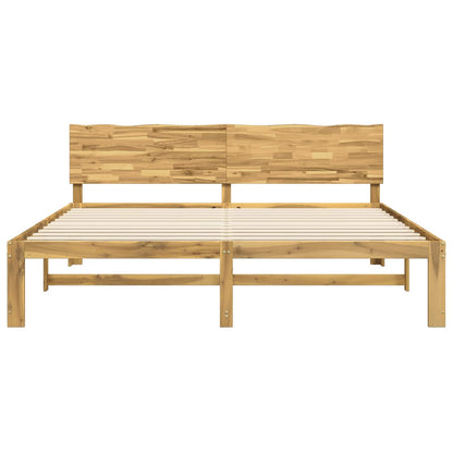 Double Bed Frame with Headboard ROSTOCK White 200 x 200 cm