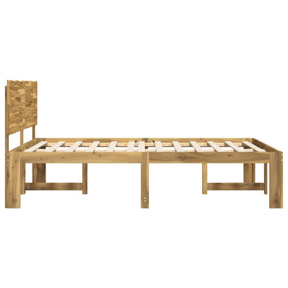 Double Bed Frame with Headboard ROSTOCK White 200 x 200 cm